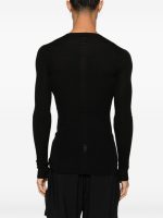 RICK OWENS - Men Ribbed Round Neck Sweater - Image 3