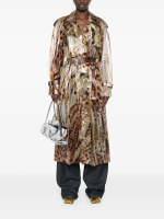Brown coat worn by a person, showing the coat's fit