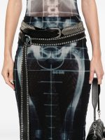 JEAN PAUL GAULTIER - Women Printed "Squeletor" Mesh Long Skirt - Image 4