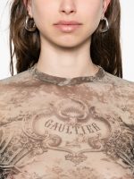 JEAN PAUL GAULTIER - Women Mesh "Médaillon" Long Sleeved Top - Image 4