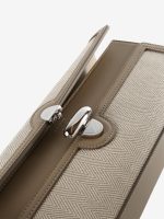 SAVETTE - Women Slim Symmetry Pochette In Herringbone Linen With S Bag - Image 3