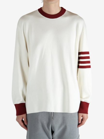 THOM BROWNE - Men Rugby Fit Milani Stitch Crew Neck Pullover