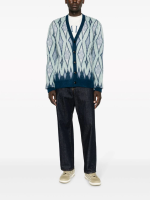 AMIRI Men Argyle Mohair Cardigan - Image 3