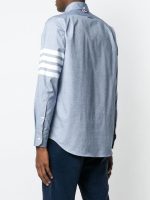 THOM BROWNE - Men 4 Bar Fitted Button Down Flannel Shirt - Image 3