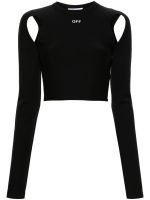 OFF WHITE - Women Sleek Long Sleeve Crop Top - Image 4