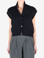 MARGARET HOWELL - Women English Rib Shawl Collar Waistcoat