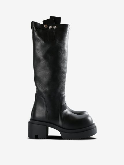 RICK OWENS - Women Stivali In Pelle Knee Pull On Bogun Boots