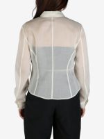 AMOMENTO - Women Sheer Slim Fit Shirt - Image 3