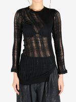 Black top worn by a person, showing the top's fit