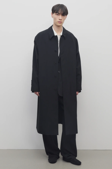 Black coat, full body view