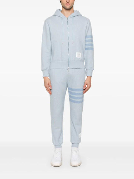 THOM BROWNE - Men Melange Brushed Loopback Zip Up Hoodie