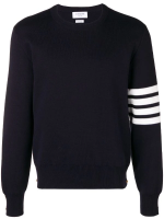 THOM BROWNE - Men Milano Stitch Crew Neck Pullover In Cotton Crepe - Image 5