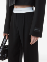 ALEXANDER WANG - Women Logo Elastic High Waisted Pleated Pant - Image 4