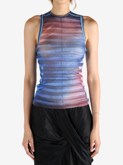 JEAN PAUL GAULTIER - Women Mesh Printed "Air" Tank Top