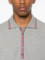 THOM BROWNE - Men Short Sleeve Rib Cuff Polo W/ Rwb Stripe - Image 3