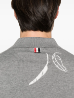 THOM BROWNE - Men Feather Jersey Intasia Ss Polo - Image 3
