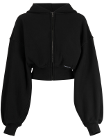 T BY ALEXANDER WANG - Women Branded Seam Label Cropped Zip Up Hoodie - Image 5