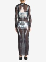 JEAN PAUL GAULTIER - Women Printed "Squeletor" Mesh Long Dress - Image 3