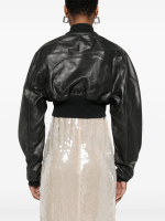 RICK OWENS - Women Cropped Leather Girdered Bomber - Image 3