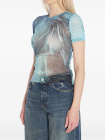 JEAN PAUL GAULTIER - Women Mesh Printed "Water" Tee - Image 2