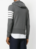 THOM BROWNE - Men Classic Full Zip Hoodie In Classic Loopback W/ Engineered 4 Bar - Image 2