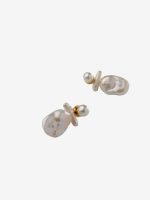 SIMONE ROCHA - Women Stacked Baroque Pearl Stud Earrings - Image 3