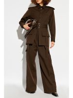 BURBERRY - Women High Waisted Cargo Wide Leg Trousers - Image 3