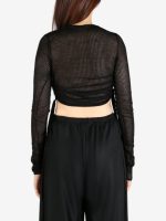 ANN DEMEULEMEESTER - Women  Beta Cropped Open Rib Sweater - Image 3