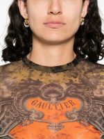JEAN PAUL GAULTIER - Women Mesh "Médaillon" Long Sleeved Top - Image 4