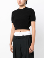 ALEXANDER WANG - Women Embossed Logo Ribbed Short Sleeve Tee - Image 2