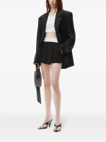 ALEXANDER WANG - Women Logo Elastic High Waisted Pleated Shorts - Image 3