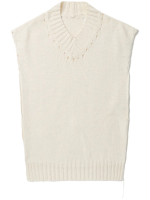 Y'S - Women Distressed V-neck Sleeveless Sweater - Image 5