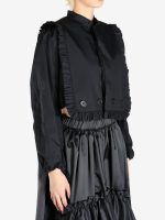 COMME DES GARCONS  NOIR - Women Ruffle Trimmed Stand Collar Long Sleeve Blouse - Image 2