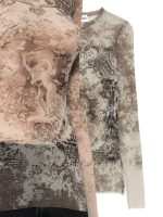 JEAN PAUL GAULTIER - Women Mesh "Médaillon" Long Sleeved Top - Image 5