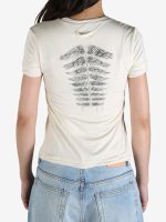 JEAN PAUL GAULTIER - Women Printed "Tattoo" Thin Jersey Baby-Tee - Image 3