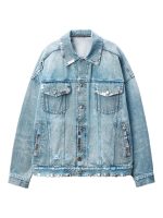 ALEXANDER WANG - Unisex Distressed Oversized Trucker Jacket With Hardware - Image 6