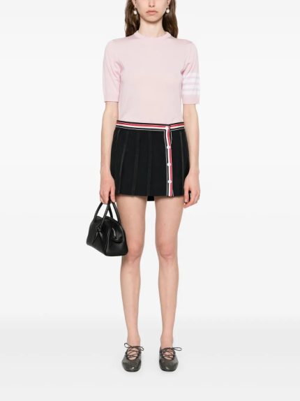 THOM BROWNE - Women Mini Mini Button Front Pleated Wrap Skirt
