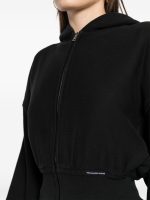 T BY ALEXANDER WANG - Women Branded Seam Label Cropped Zip Up Hoodie - Image 4