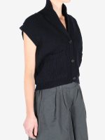 MARGARET HOWELL - Women English Rib Shawl Collar Waistcoat - Image 2