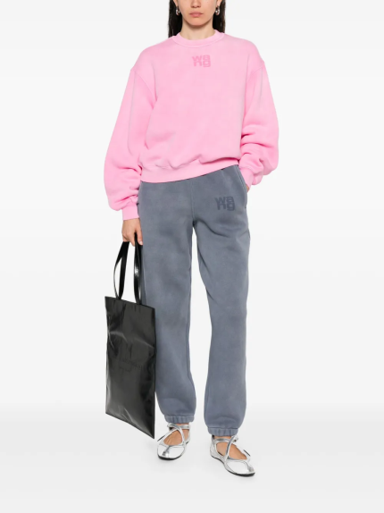 T BY ALEXANDER WANG - Women Puff Paint Logo Sweatshirt Essential Terry Crew