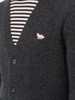 MAISON KITSUNE - Men Baby Fox Patch Cosy Cardigan - Image 4