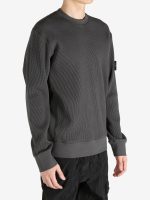 STONE ISLAND - Men Organic Cotton Waffle Fleece Sweatshirt - Image 2