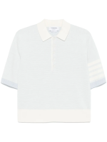 THOM BROWNE - Men Textured Striped Stitch Relaxed Fit Short Sleeve Polo - Image 3