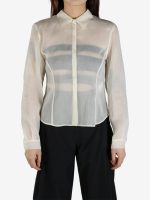 AMOMENTO - Women Sheer Slim Fit Shirt