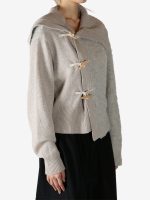 Y'S - Women Toggle Button Asymmetry Cardigan - Image 2