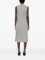 THOM BROWNE - Women Sleeveless Pleated Bottom Polo Dress - Image 3
