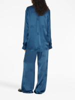 BURBERRY - Women Alex Silk Logo Pattern Trousers - Image 3