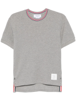 THOM BROWNE - Men Short Sleeve Rib Cuff W/Rwb Stripe Tee - Image 4