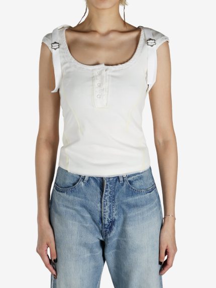 HYEIN SEO - Women Back Strap Henley Top