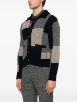 THOM BROWNE - Men Patchwork Baby Cable Intarsia Mock Neck Knitwear - Image 2